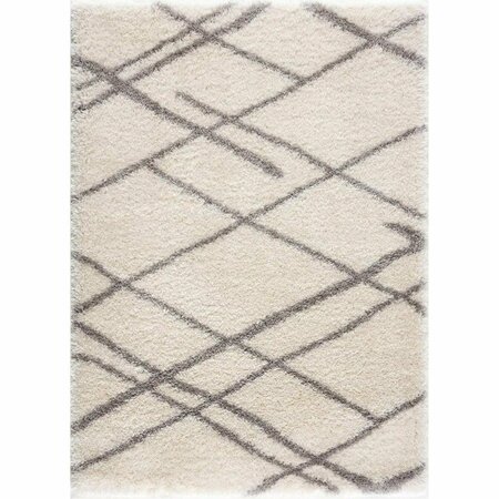 LBAIET 5 x 7 ft. Allison Grey Shag Area Rug ML892G57 Grey